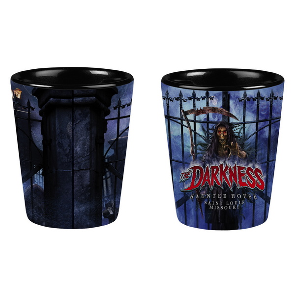 DX8515 2 Oz. Black Ceramic Shot GLASS With Full Color Custom Imprint